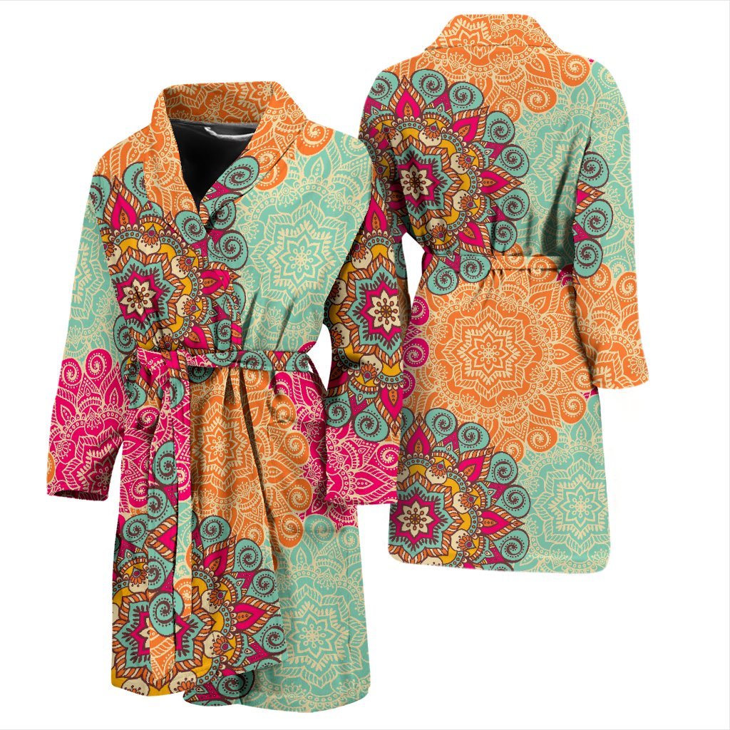 Mandala Bohemian Boho Pattern Print Men Long Robe-grizzshop