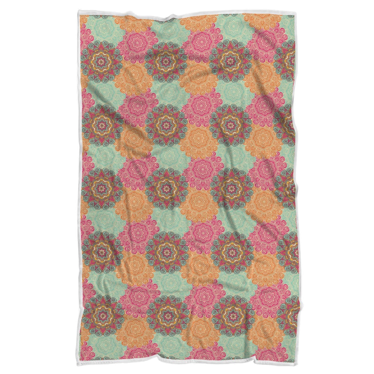 Mandala Bohemian Boho Pattern Print Throw Blanket-grizzshop