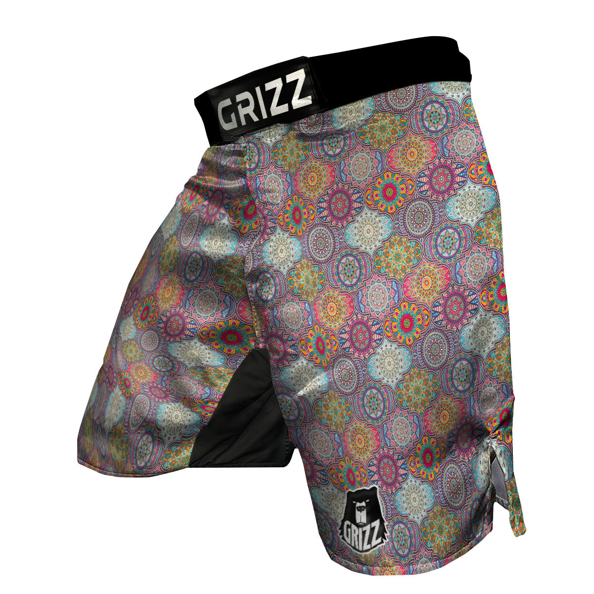 Bohemian Oriental Mandala Print Pattern Muay Thai Boxing Shorts main image 1