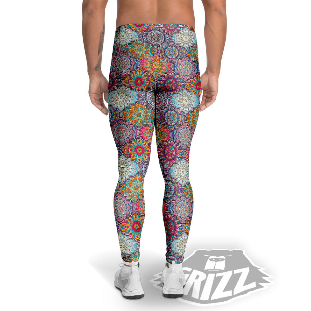 Mandala Bohemian Indian Print Pattern Men's Leggings-grizzshop