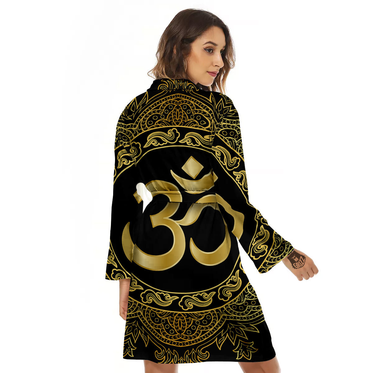 Mandala Boho Om Print Women's Robe-grizzshop