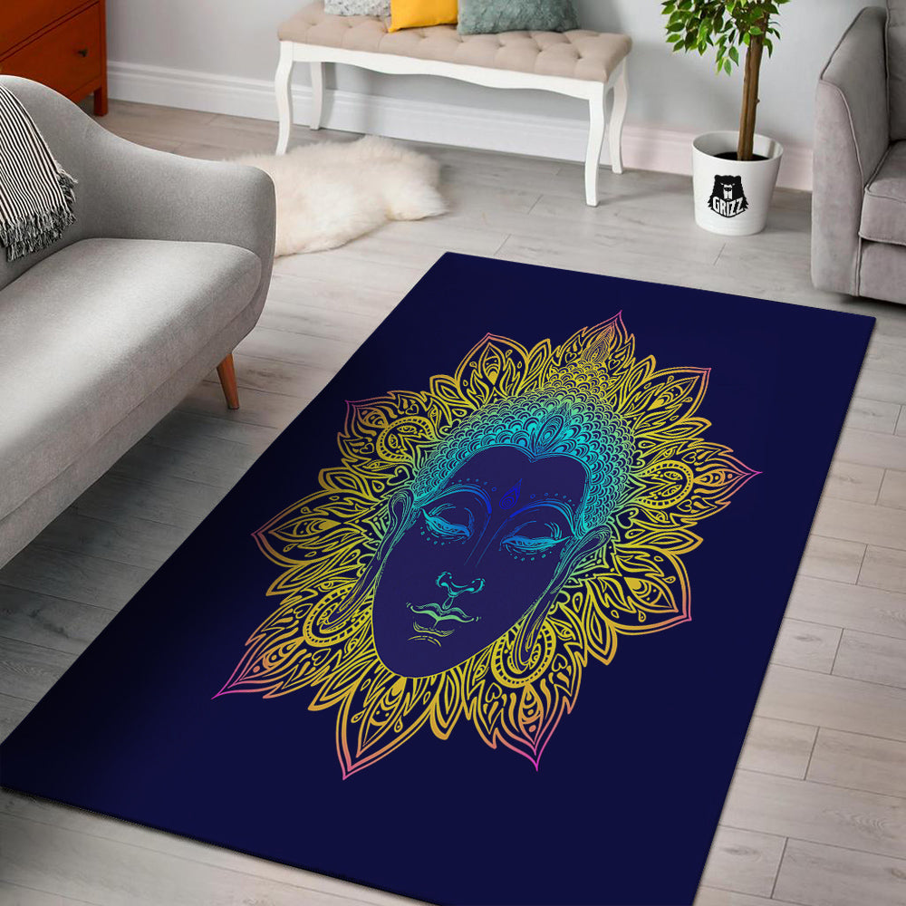 Mandala Buddha Colorful Print Floor Mat-grizzshop