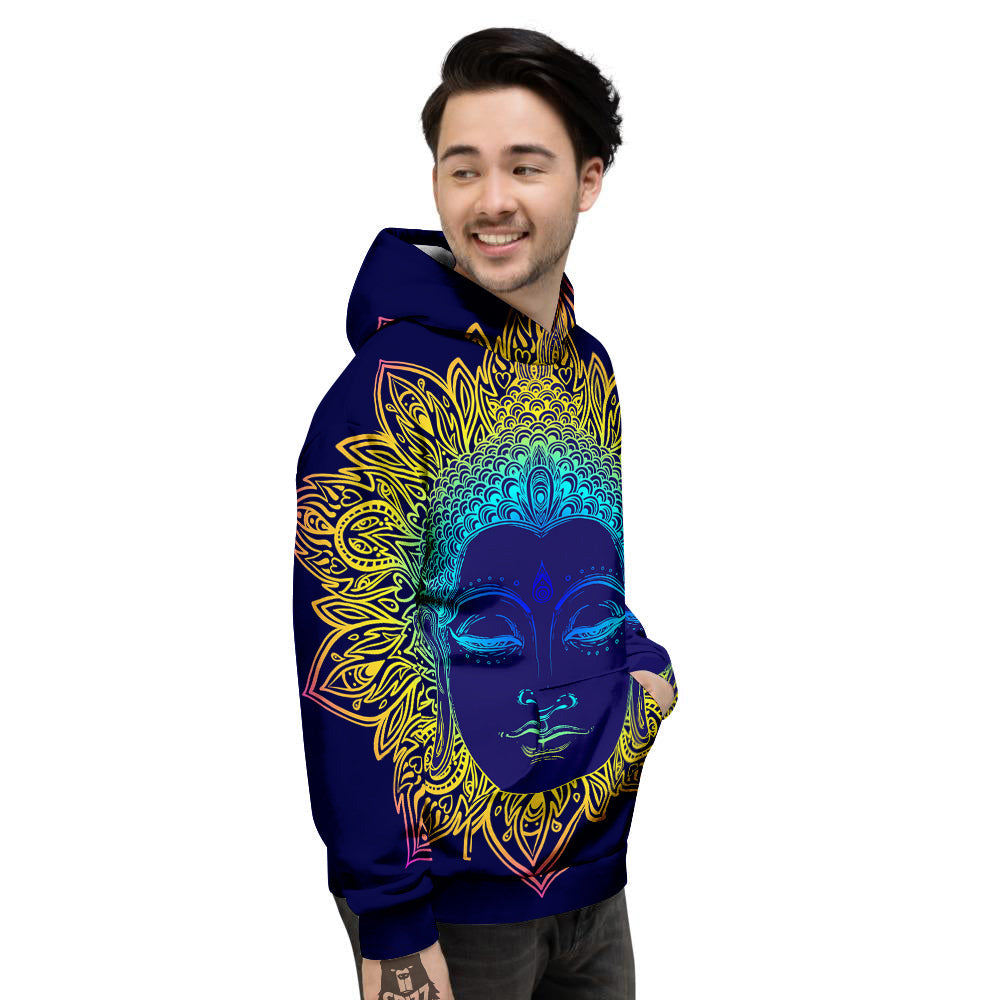 Mandala Buddha Colorful Print Men's Hoodie-grizzshop