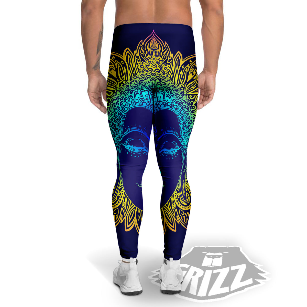 Mandala Buddha Colorful Print Men's Leggings-grizzshop