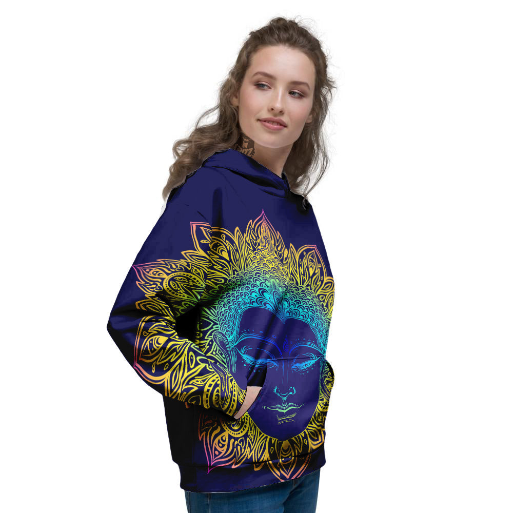 Mandala Buddha Colorful Print Women's Hoodie-grizzshop