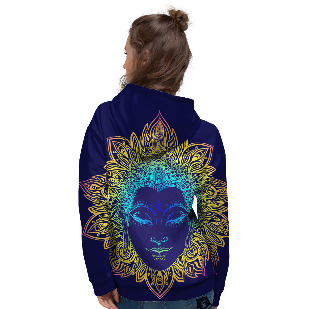 Mandala Buddha Colorful Print Women's Hoodie-grizzshop