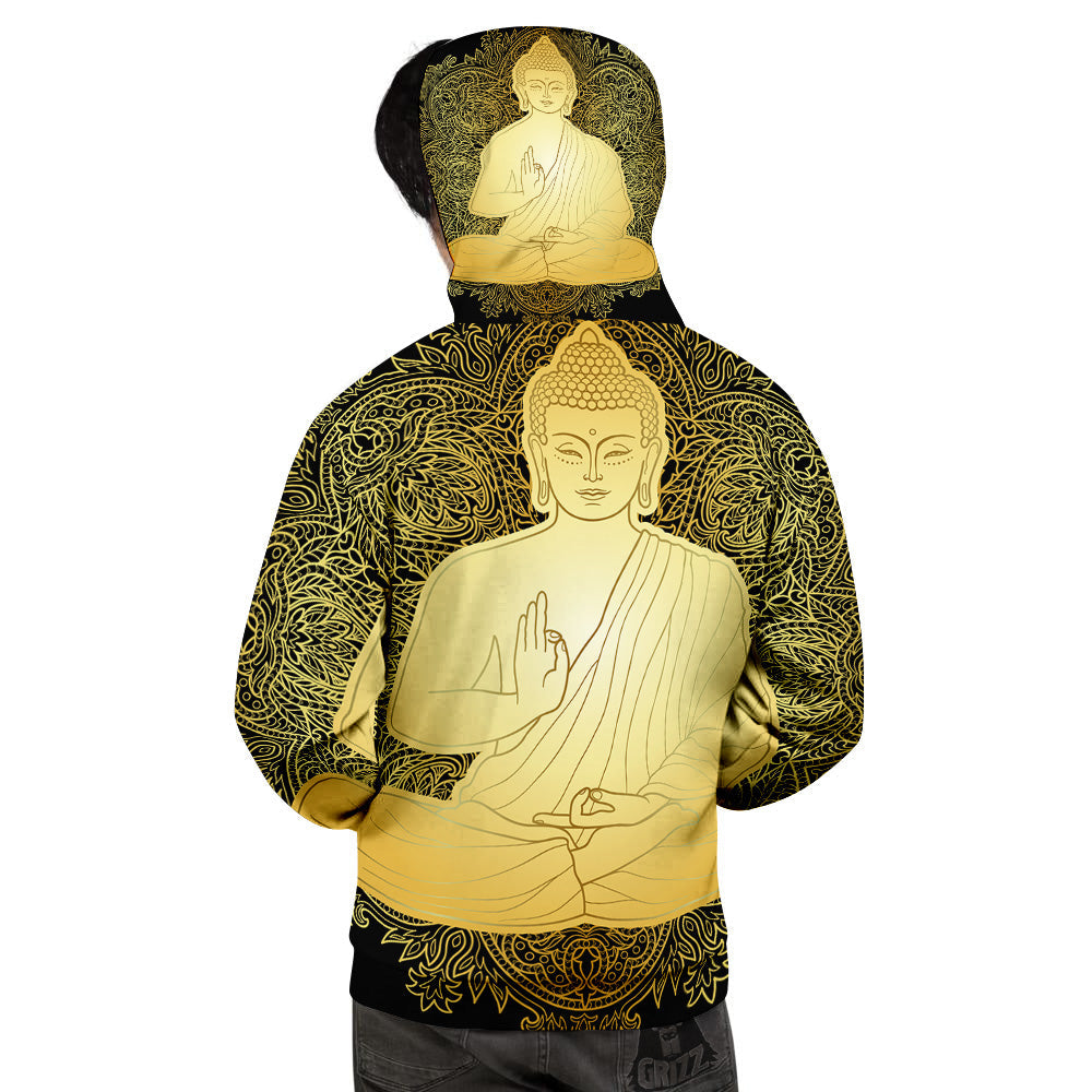 Mandala Buddha Statue Print Men's Hoodie-grizzshop
