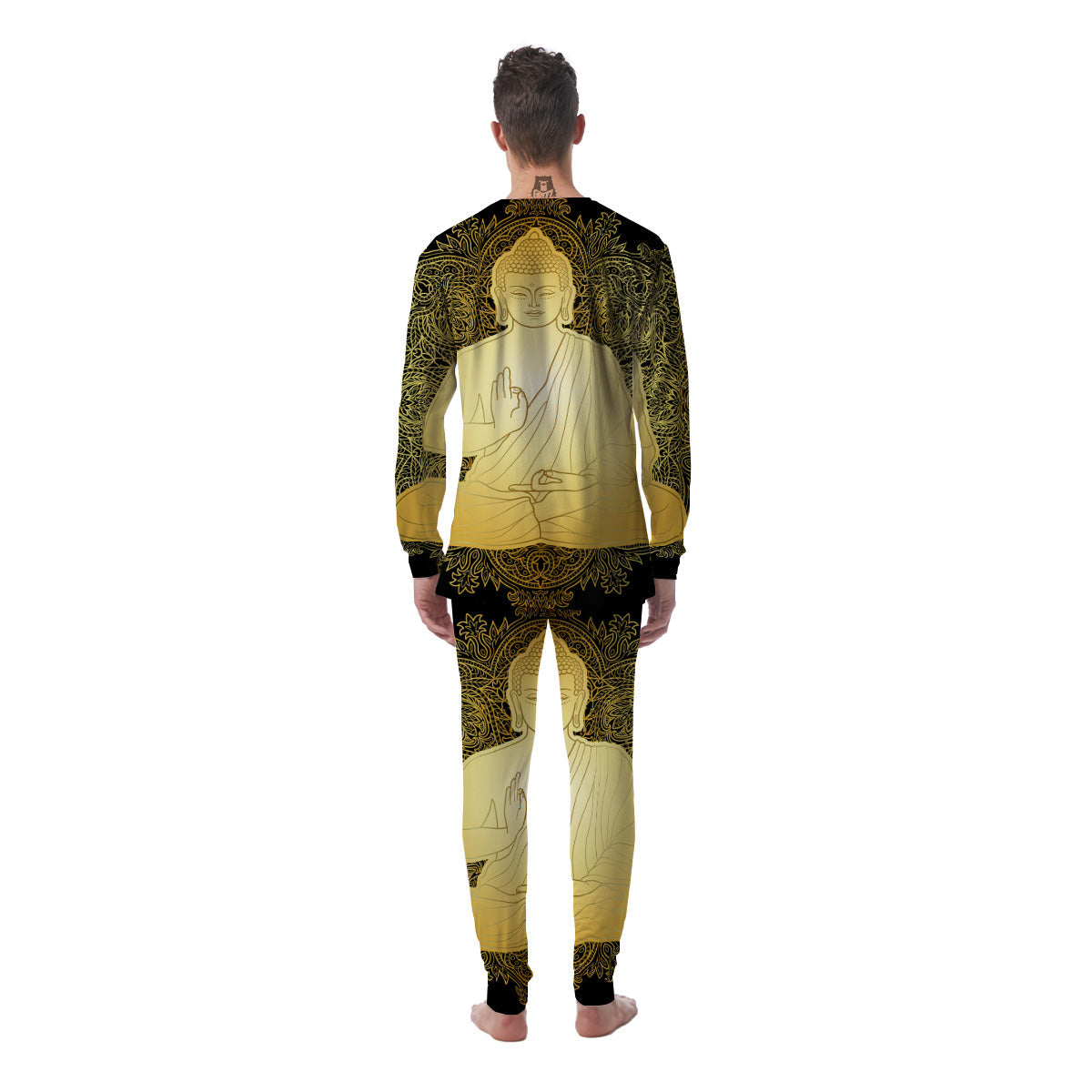 Mandala Buddha Statue Print Men's Pajamas-grizzshop