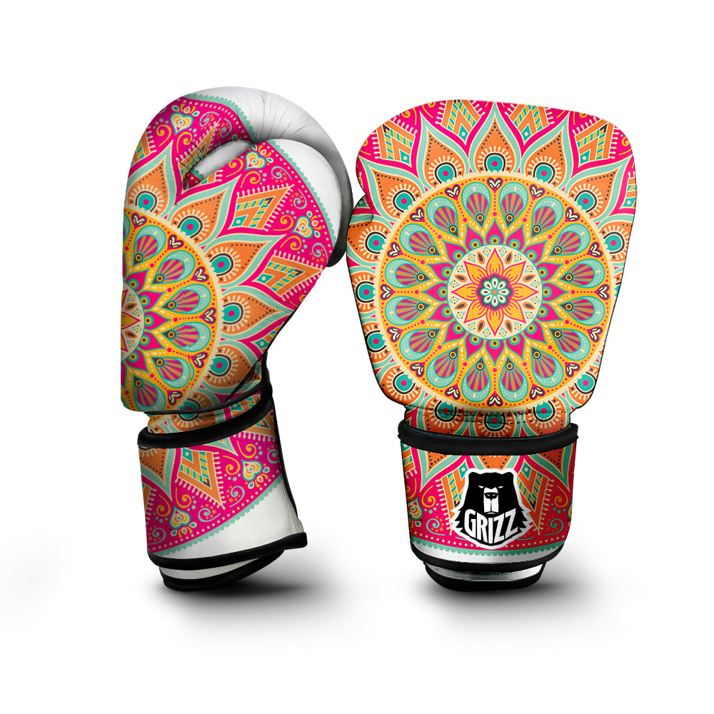 Mandala Circle Colorful Print Boxing Gloves-grizzshop