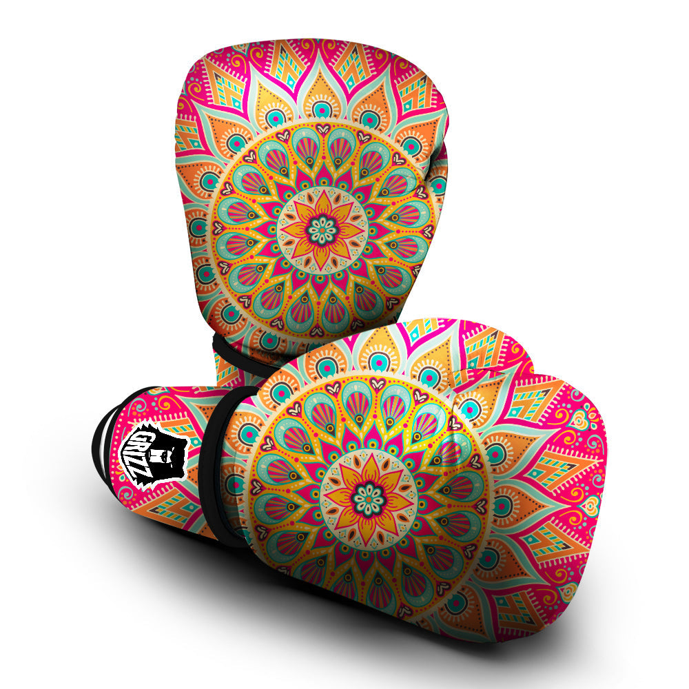 Mandala Circle Colorful Print Boxing Gloves-grizzshop