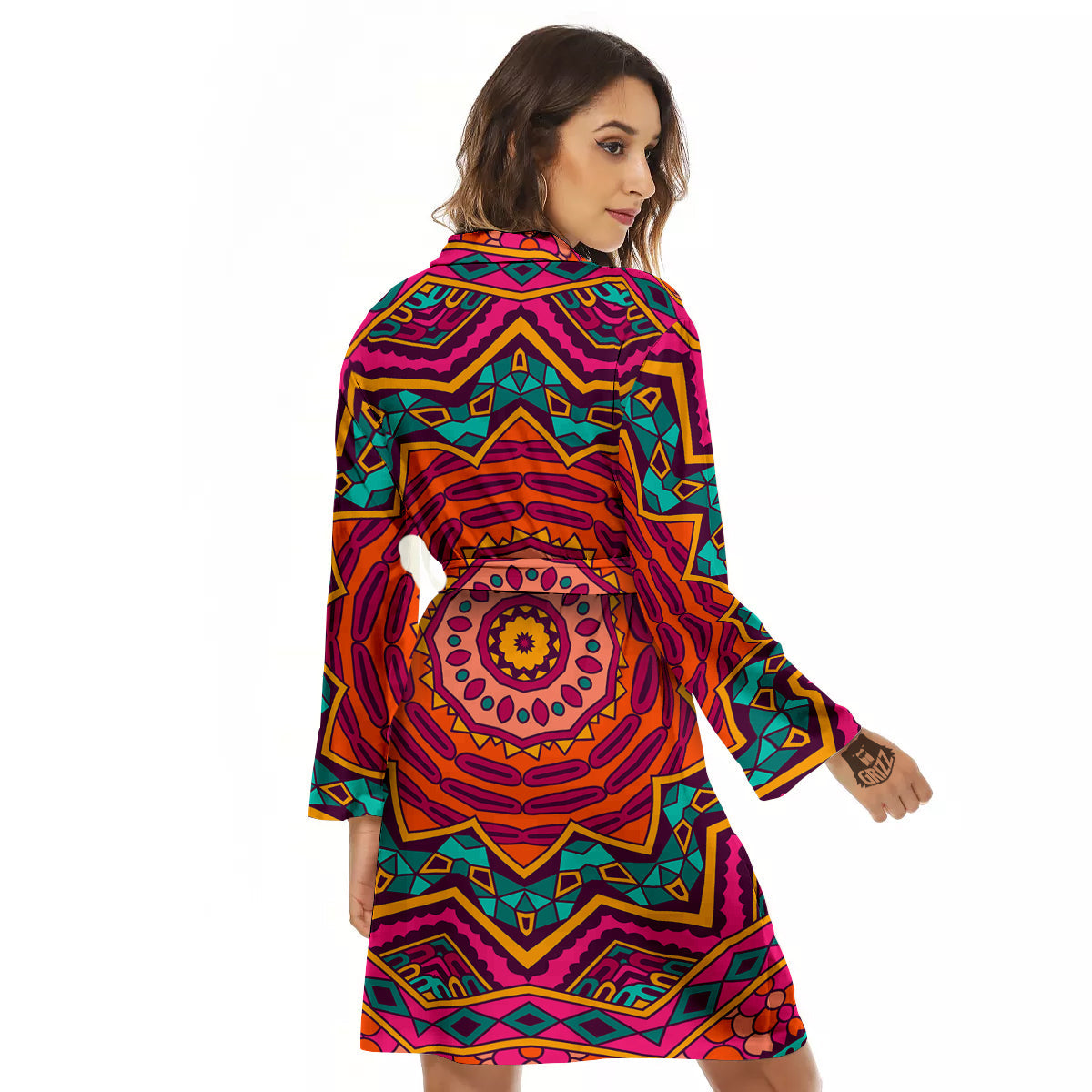 Mandala Colorful Print Women's Robe-grizzshop