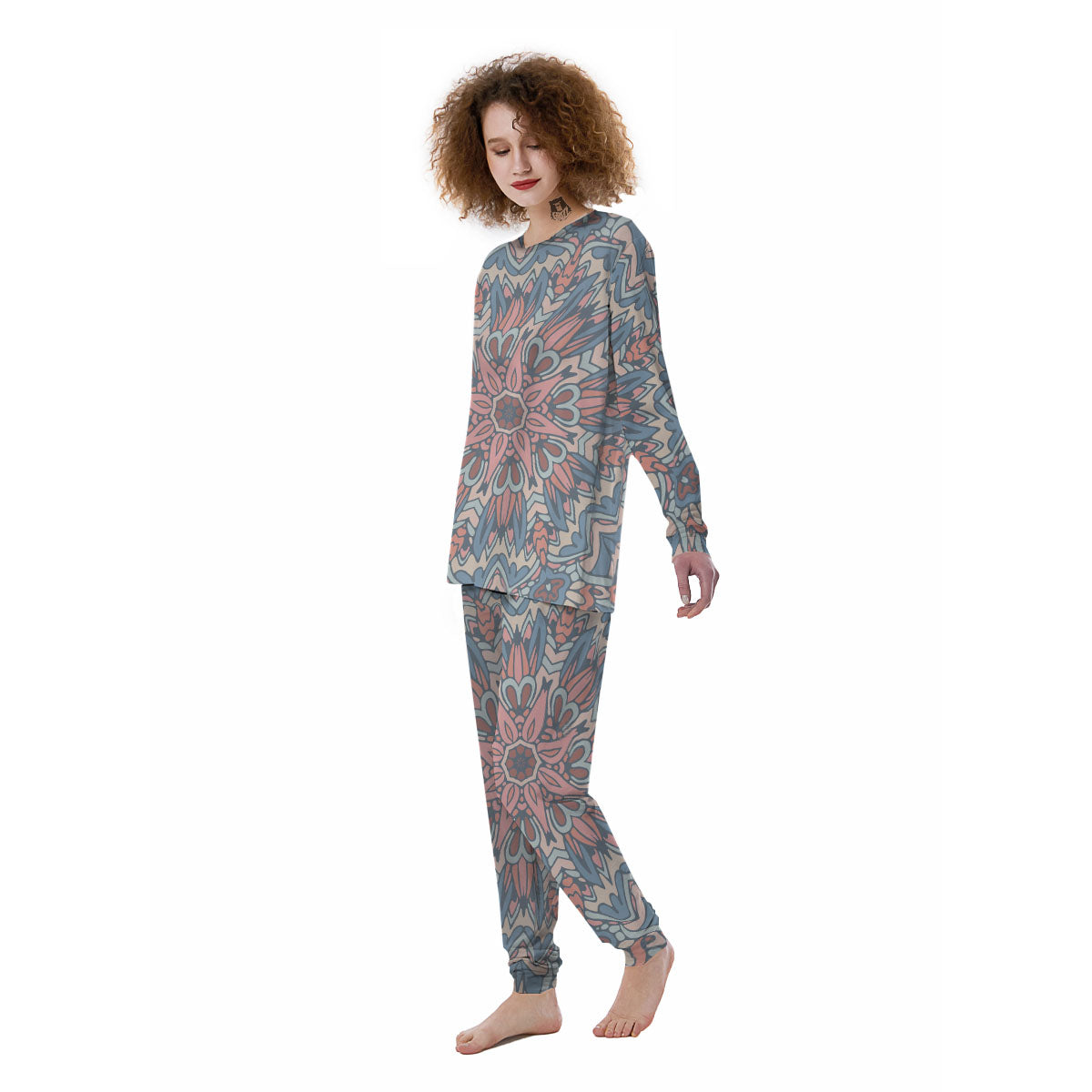 Mandala Ethnic Pastel Print Women's Pajamas-grizzshop