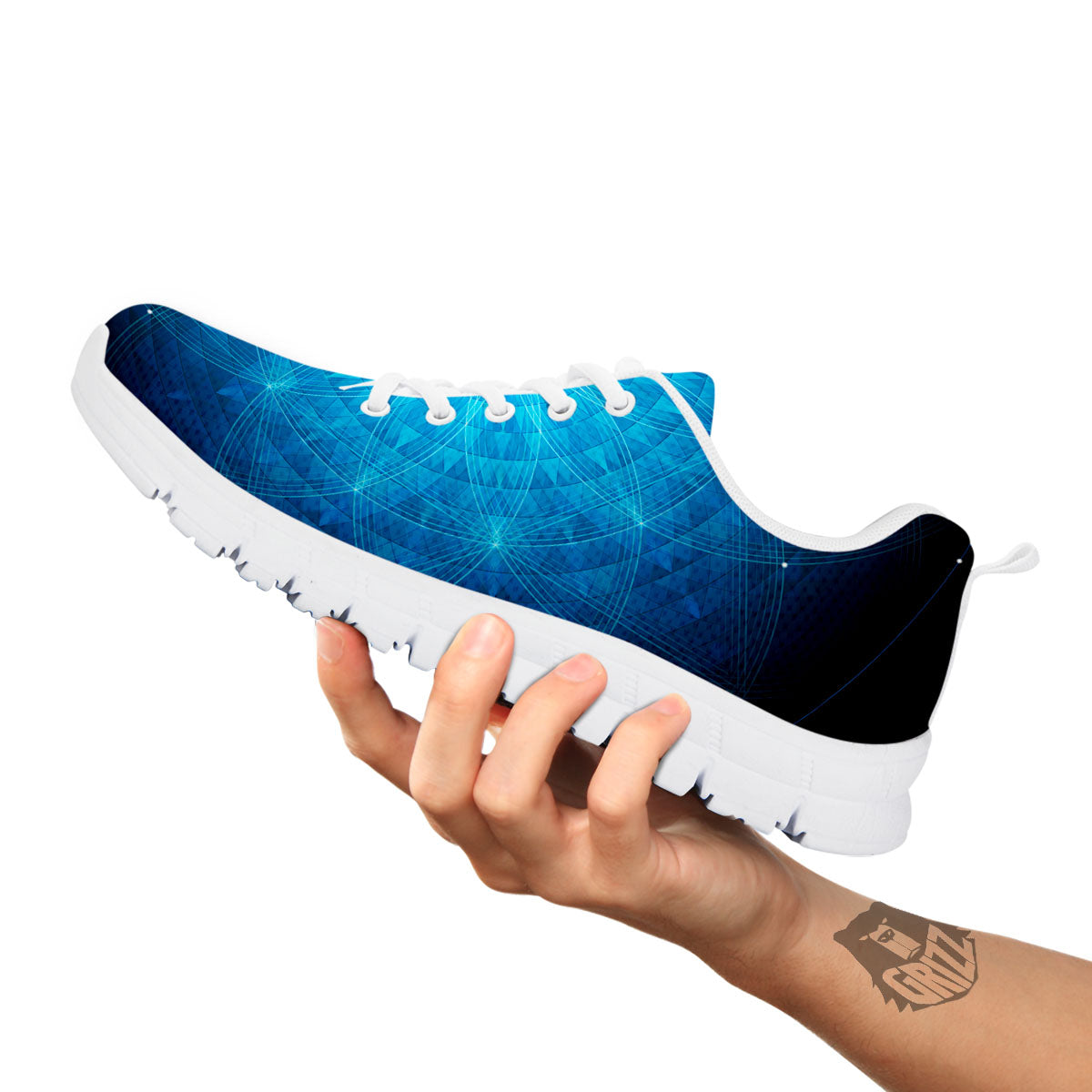 Mandala Light Print White Sneaker-grizzshop