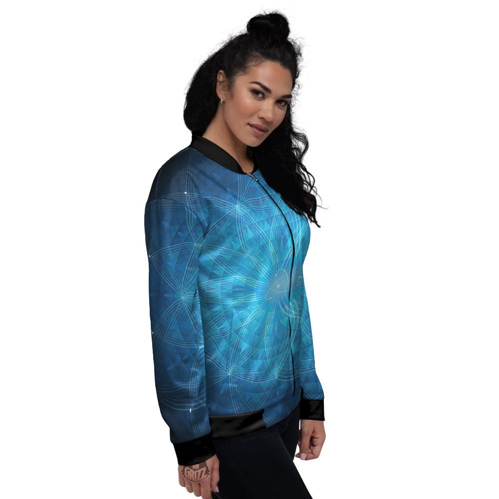 Mandala Light Print Women's Bomber Jacket-grizzshop