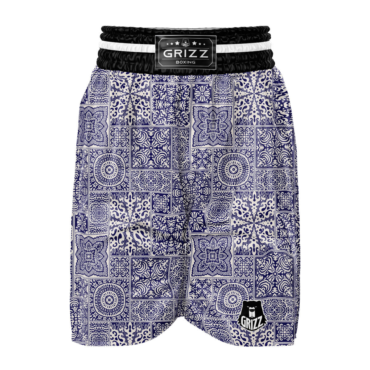 Mandala Patchwork Square Bohemian Print Pattern Boxing Shorts-grizzshop