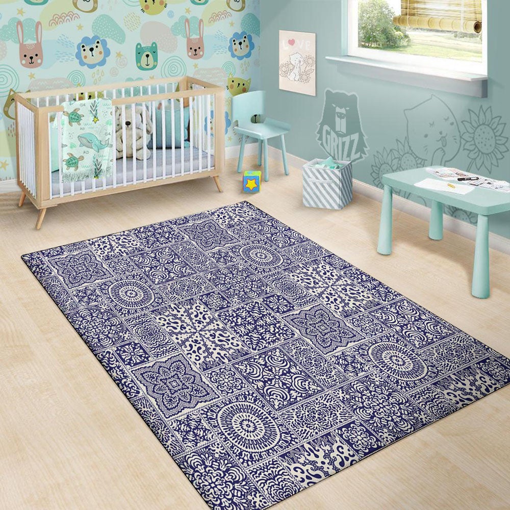 Mandala Patchwork Square Bohemian Print Pattern Floor Mat-grizzshop