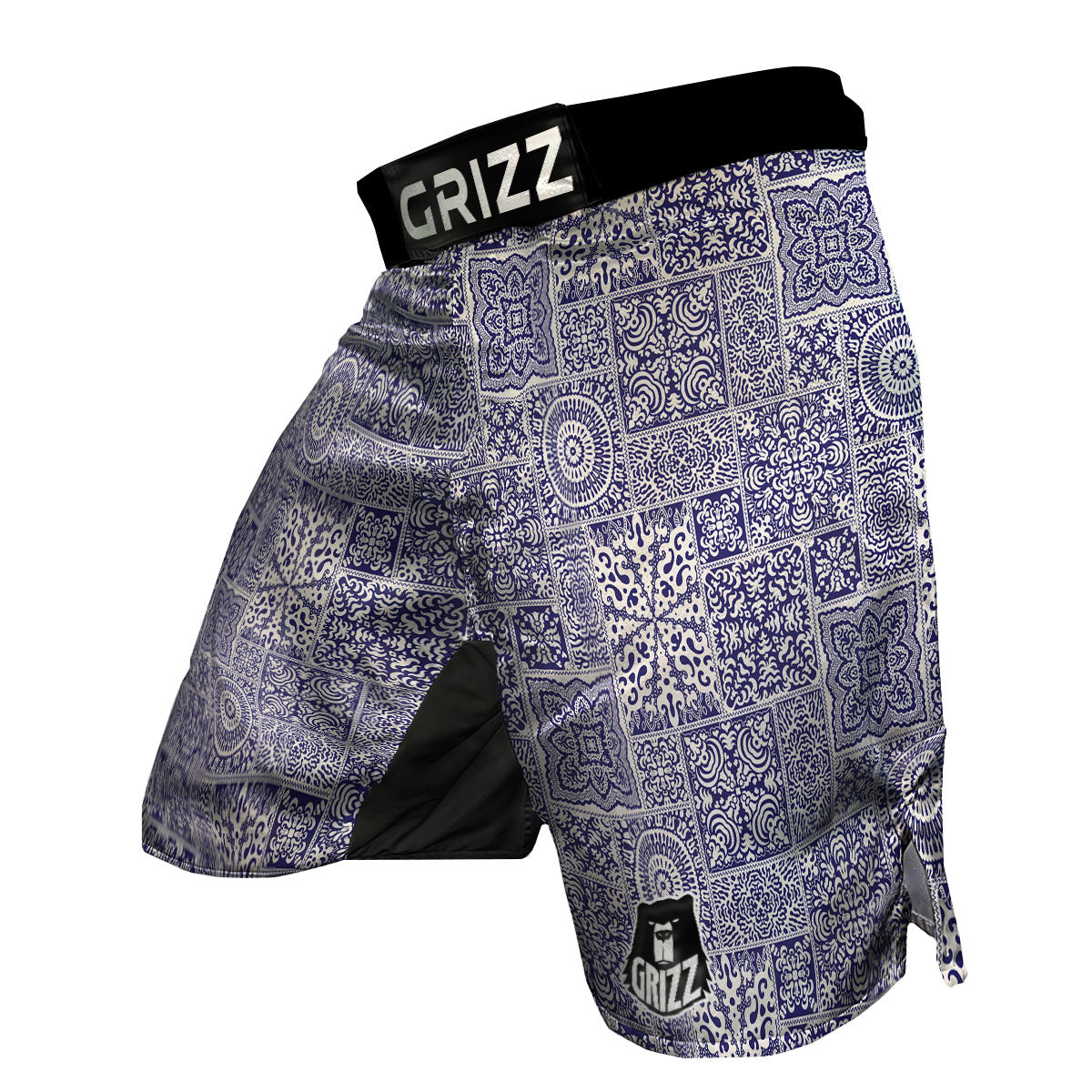 Mandala Patchwork Square Bohemian Print Pattern MMA Shorts-grizzshop