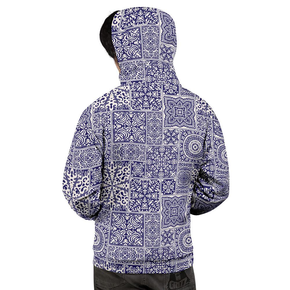 Mandala Patchwork Square Bohemian Print Pattern Men's Hoodie-grizzshop