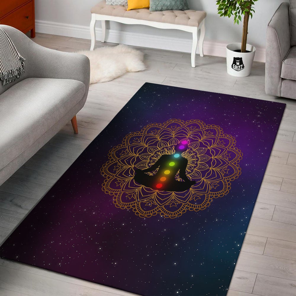 Mandala Seven Chakras Print Floor Mat-grizzshop