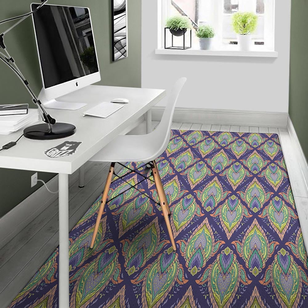 Mandala Thai Print Pattern Floor Mat-grizzshop