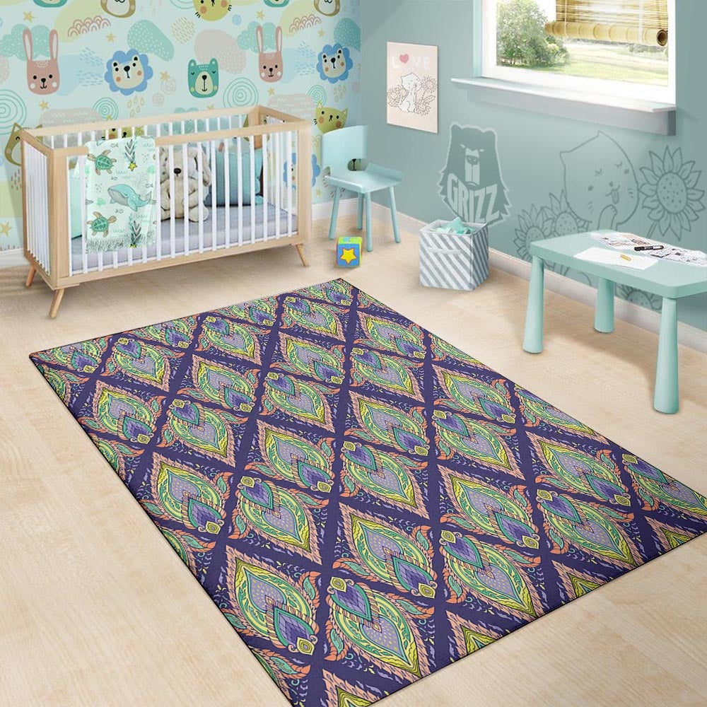 Mandala Thai Print Pattern Floor Mat-grizzshop
