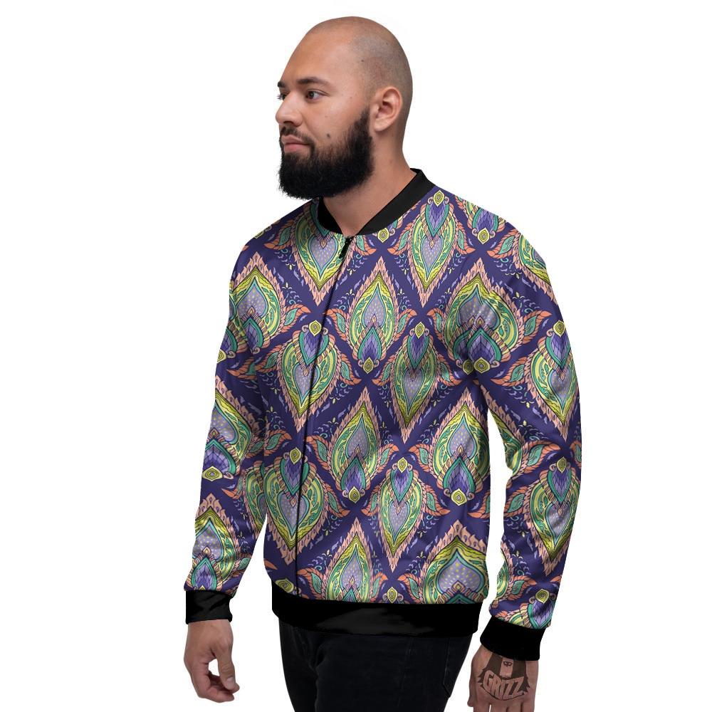 Mandala Thai Print Pattern Men's Bomber Jacket-grizzshop