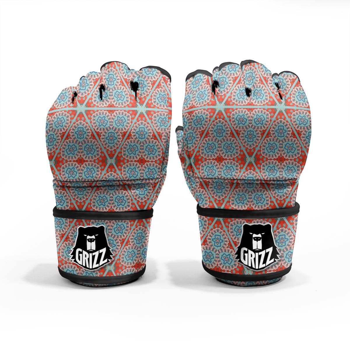 Mandala Triangle Bohemian Print Pattern MMA Gloves-grizzshop