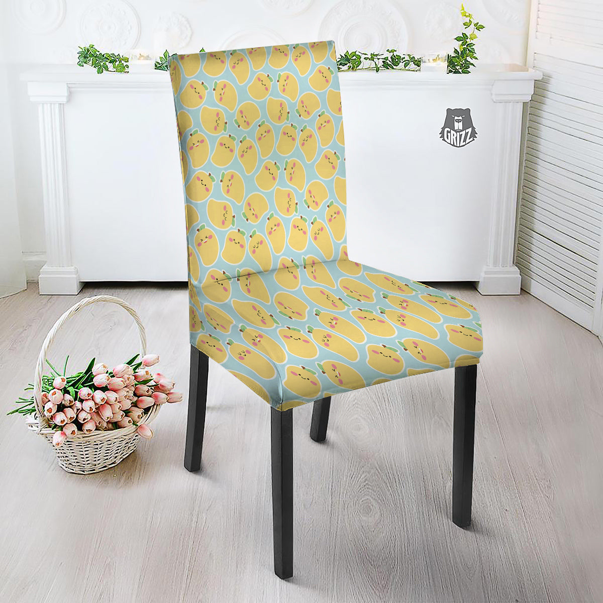 Mango Cute Print Pattern Dining Chair Slipcover-grizzshop
