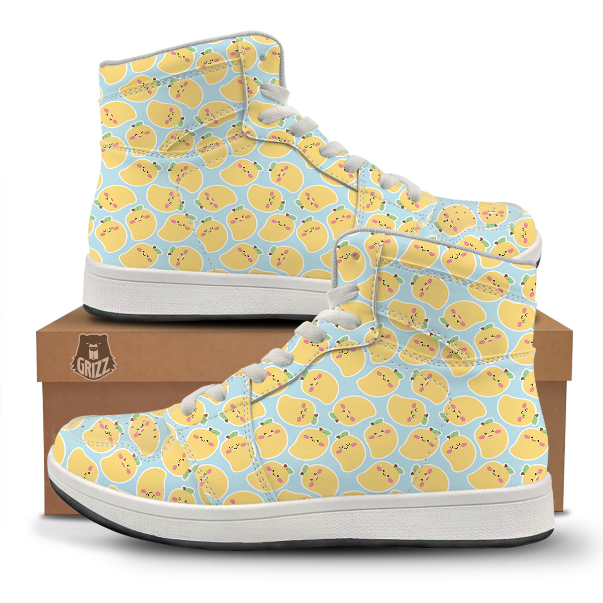 Mango Cute Print Pattern High Top Sneakers-grizzshop