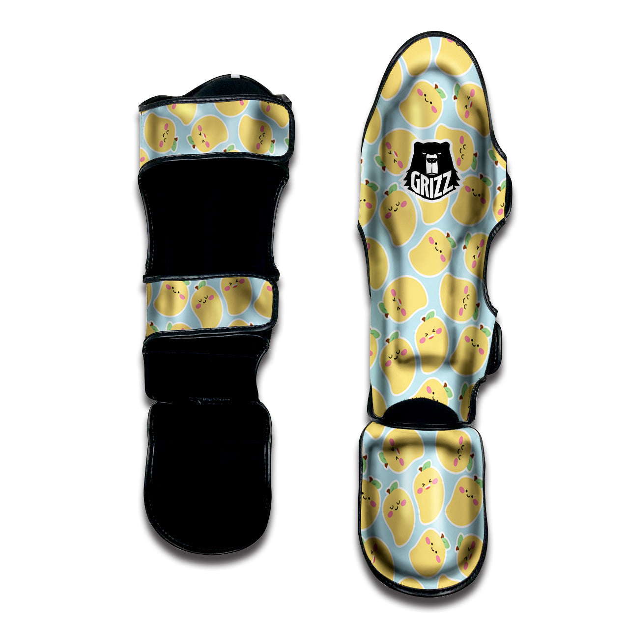 Mango Cute Print Pattern Muay Thai Shin Guards-grizzshop