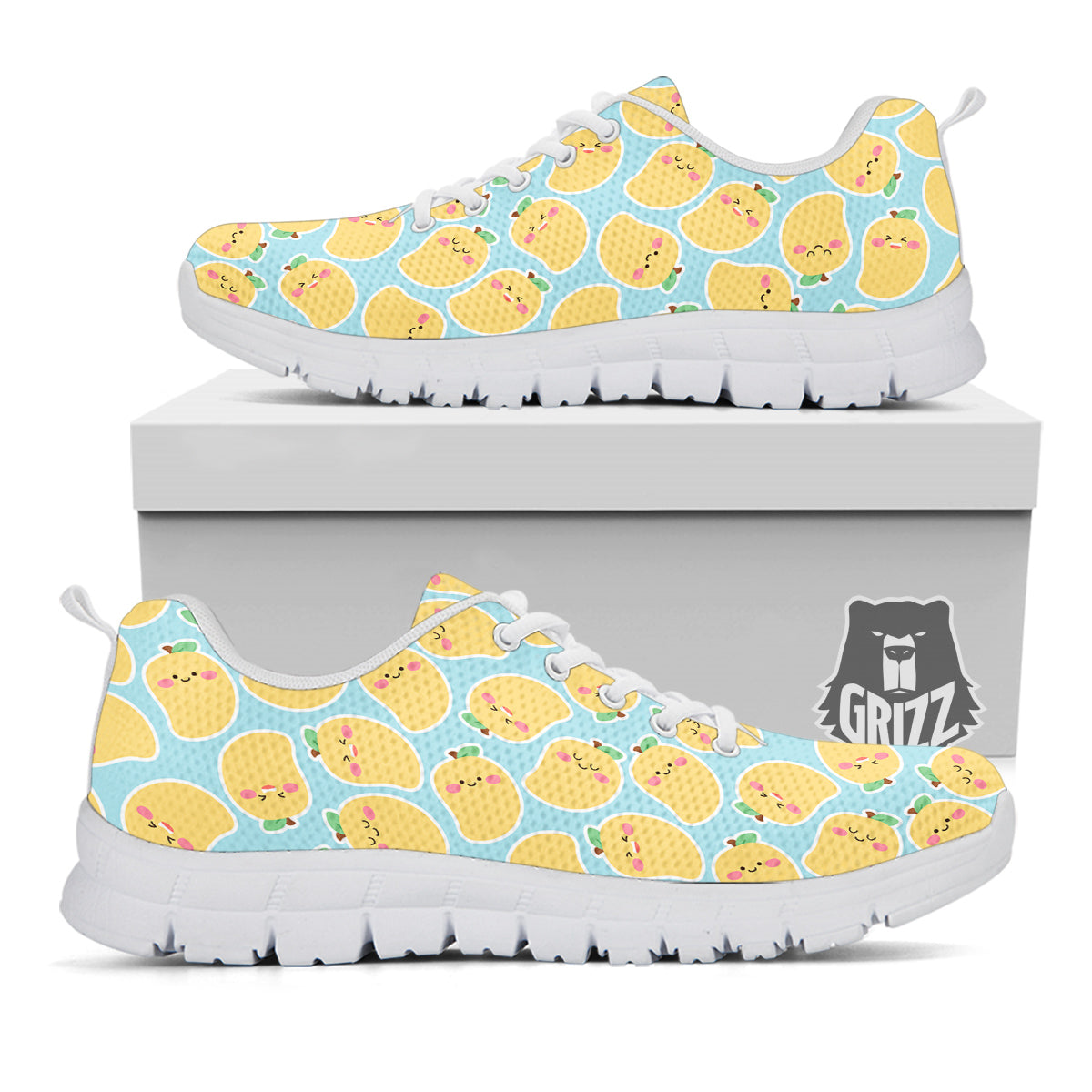 Mango Cute Print Pattern White Sneaker-grizzshop