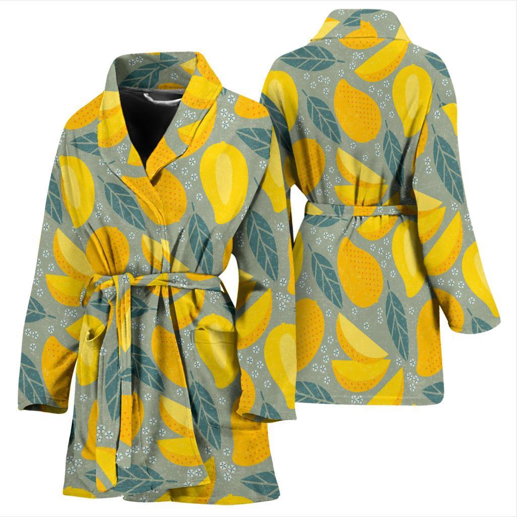 Mango Cute Print Pattern Women Long Robe-grizzshop