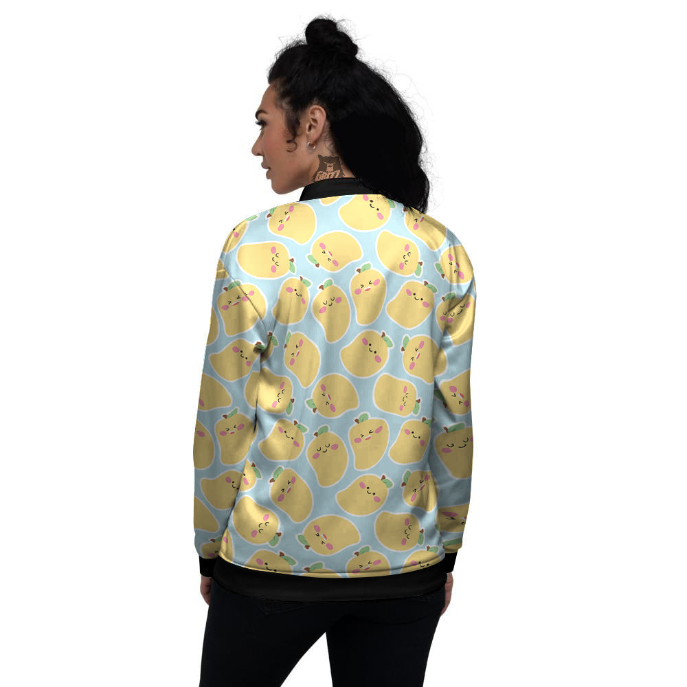 Mango Cute Print Pattern Women's Bomber Jacket-grizzshop