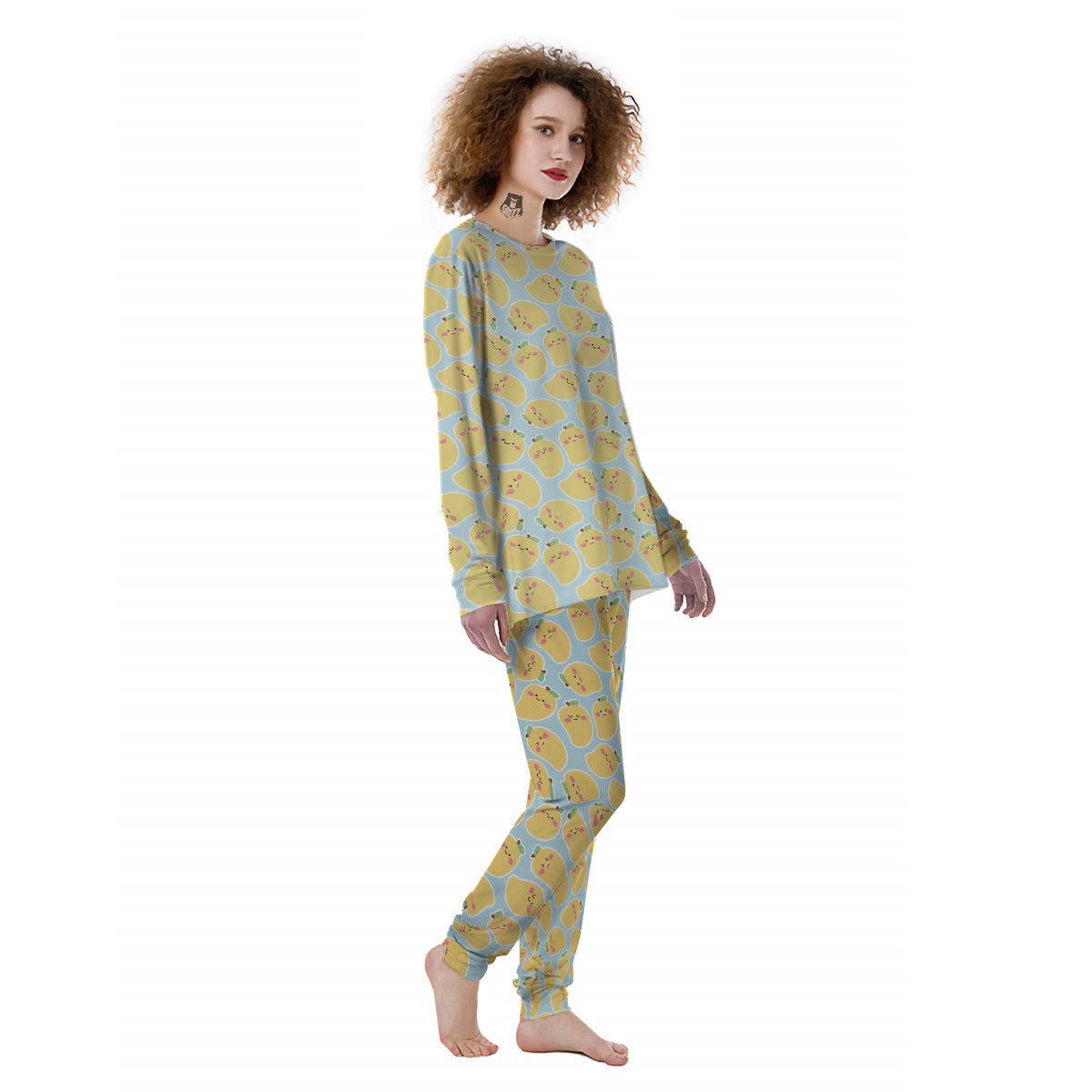 Mango Cute Print Pattern Women's Pajamas-grizzshop