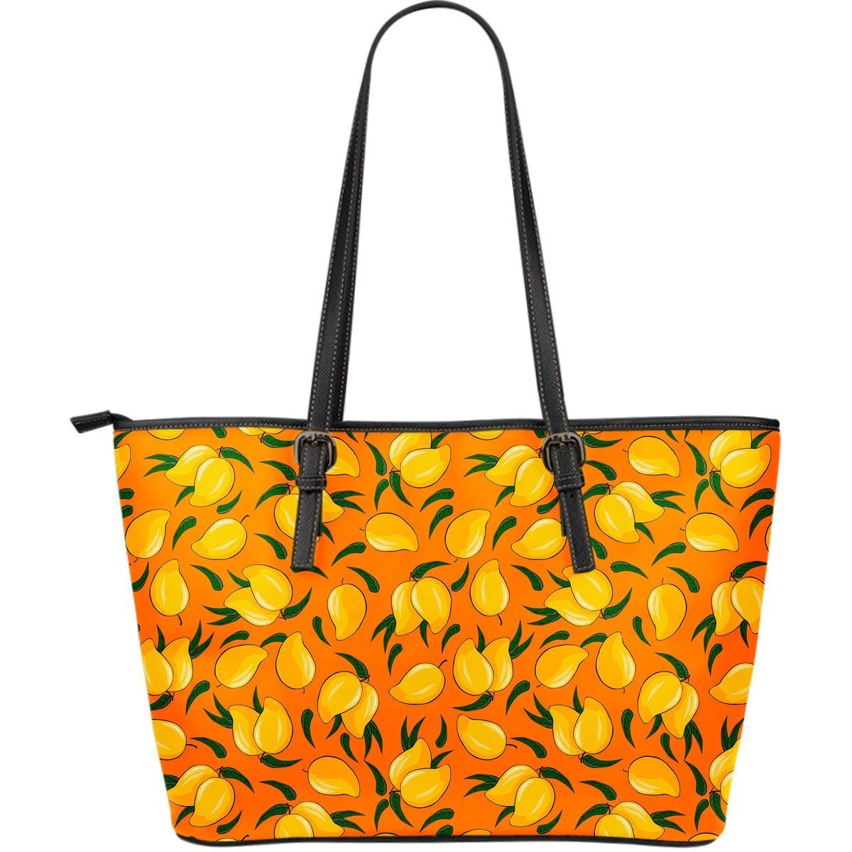 Mango Pattern Print Leather Tote Bag-grizzshop