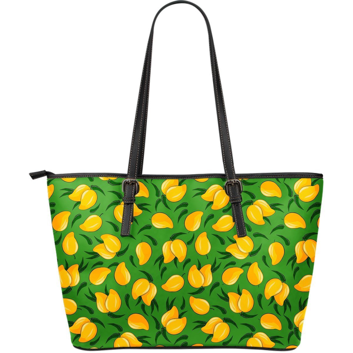 Mango Print Pattern Leather Tote Bag-grizzshop