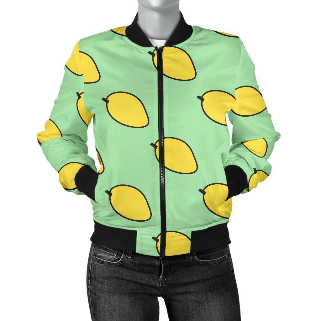 Mango Cute Pattern Print Women Casual Bomber Jacket-grizzshop