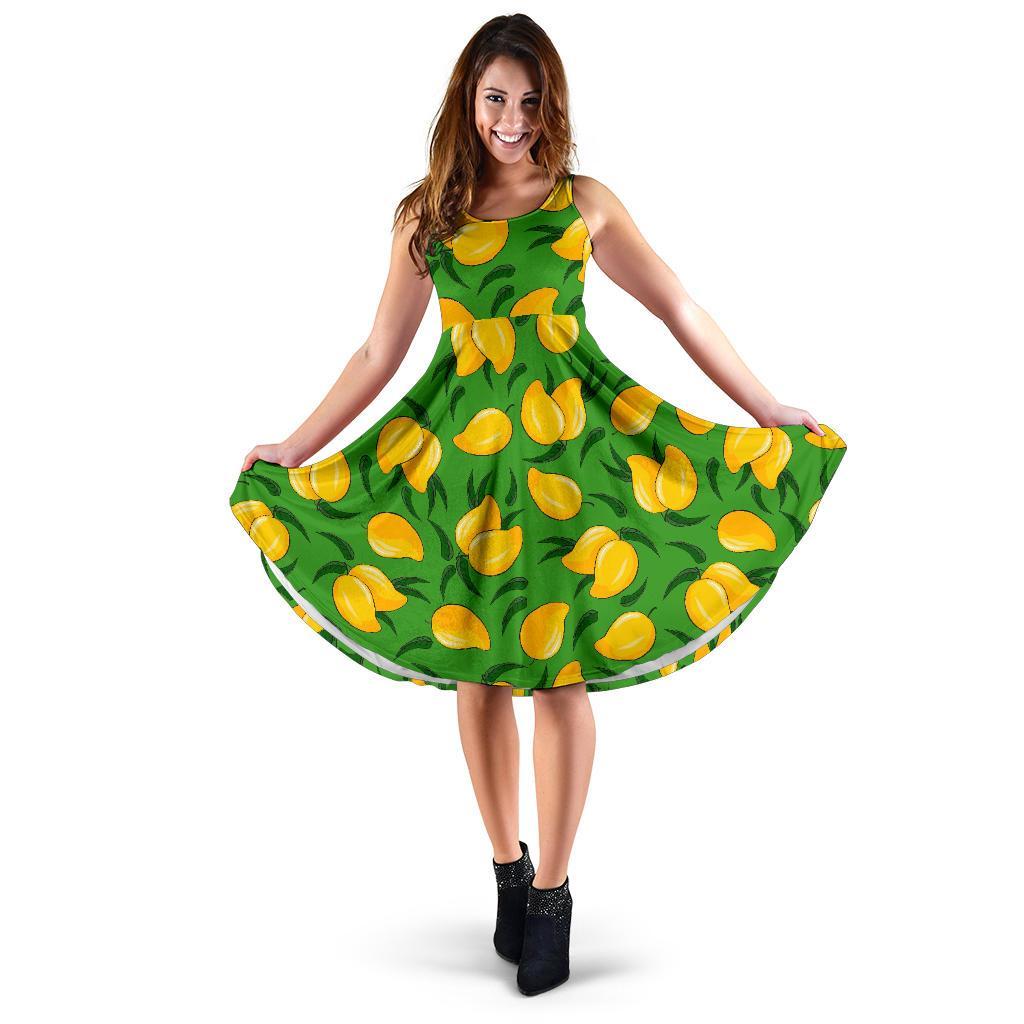 Mango Print Pattern Dress-grizzshop