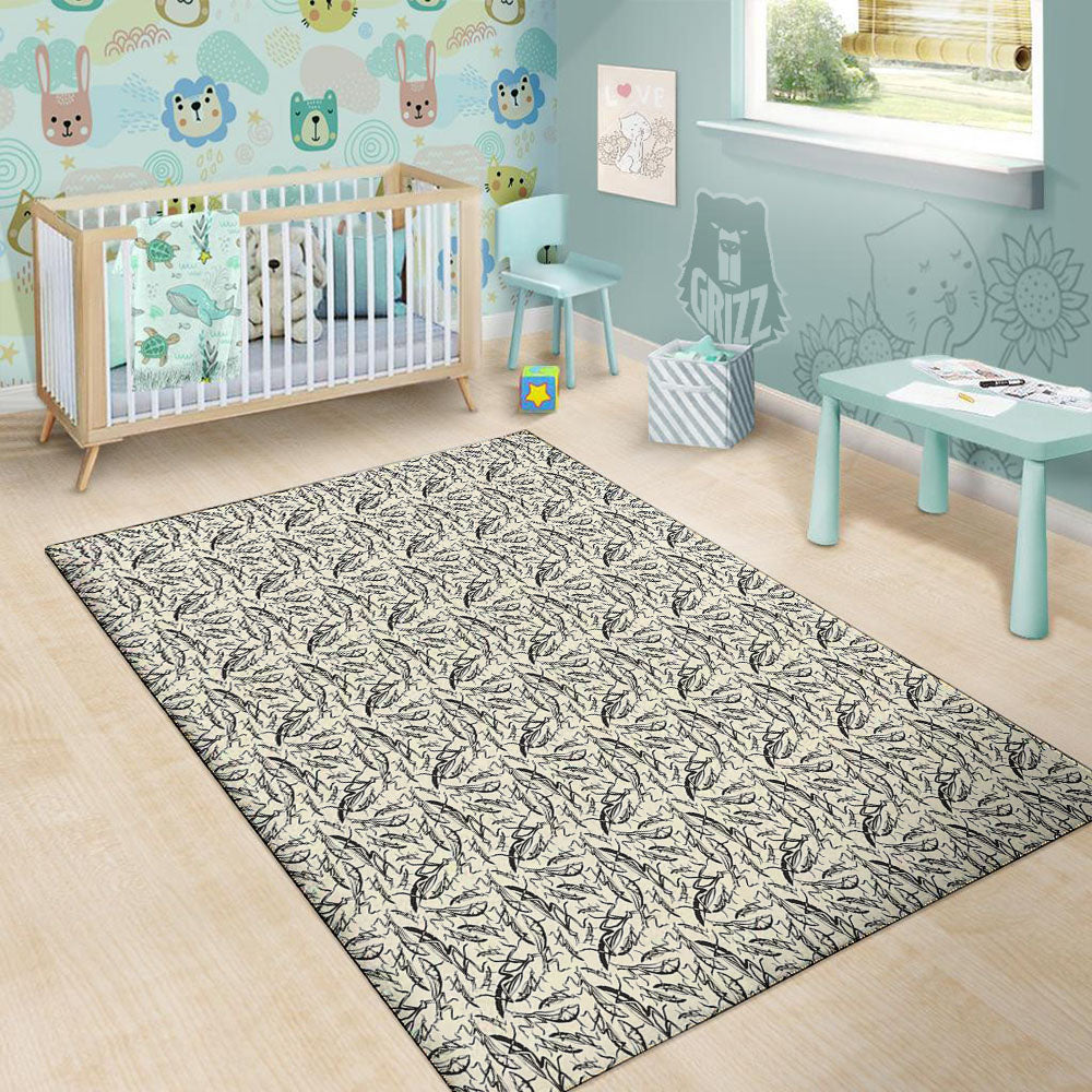 Mantis Beige And Blue Print Pattern Floor Mat-grizzshop