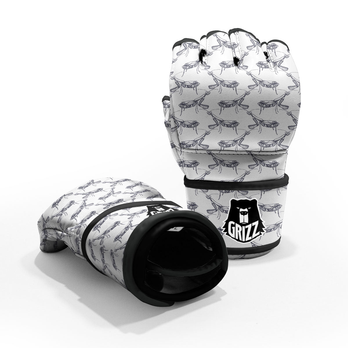 Mantis Hand Drawn Print Pattern MMA Gloves-grizzshop