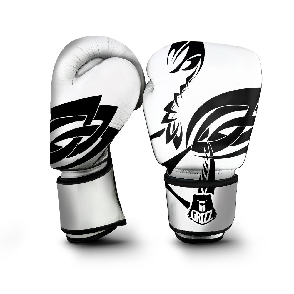 Mantis Spirit White And Black Print Boxing Gloves-grizzshop