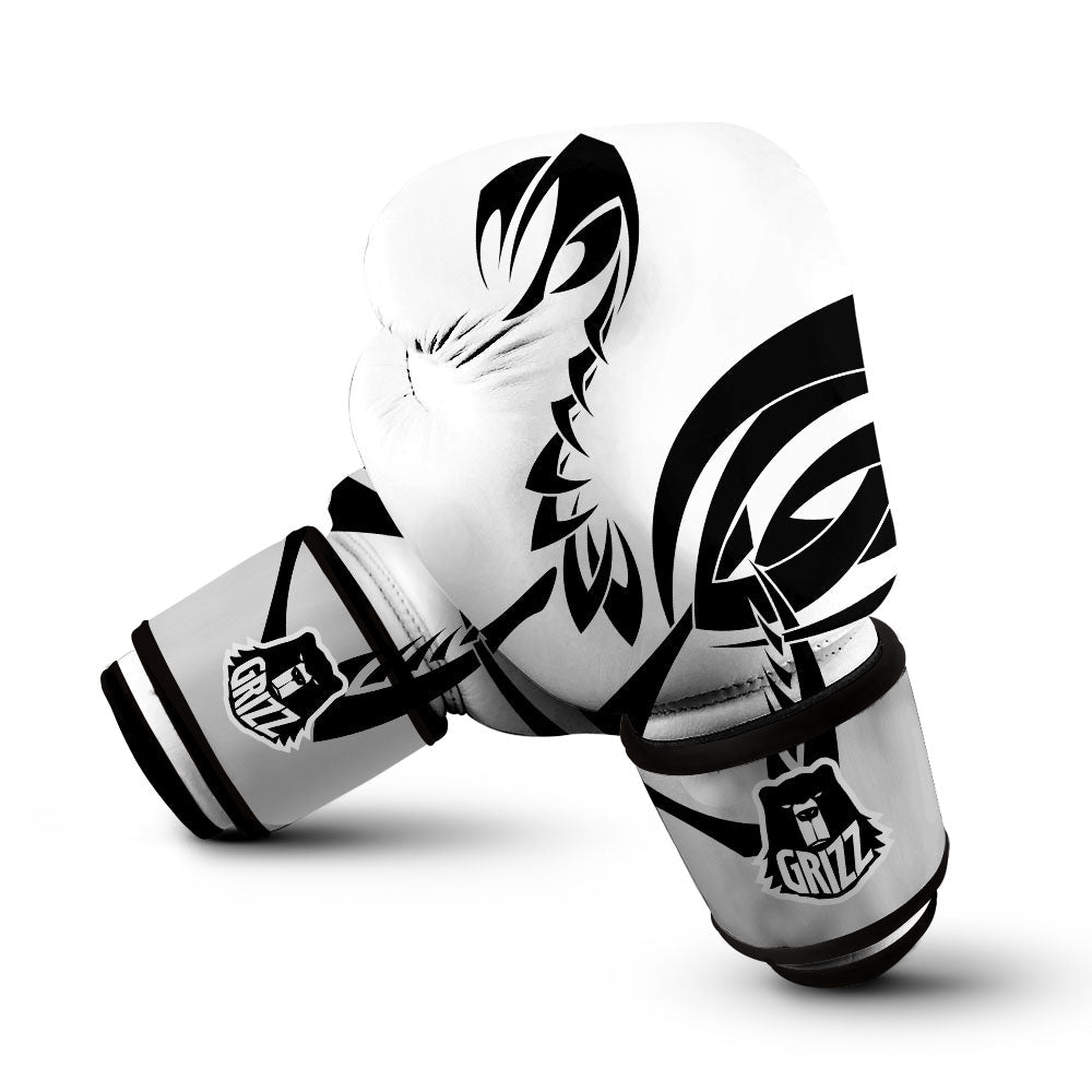Mantis Spirit White And Black Print Boxing Gloves-grizzshop
