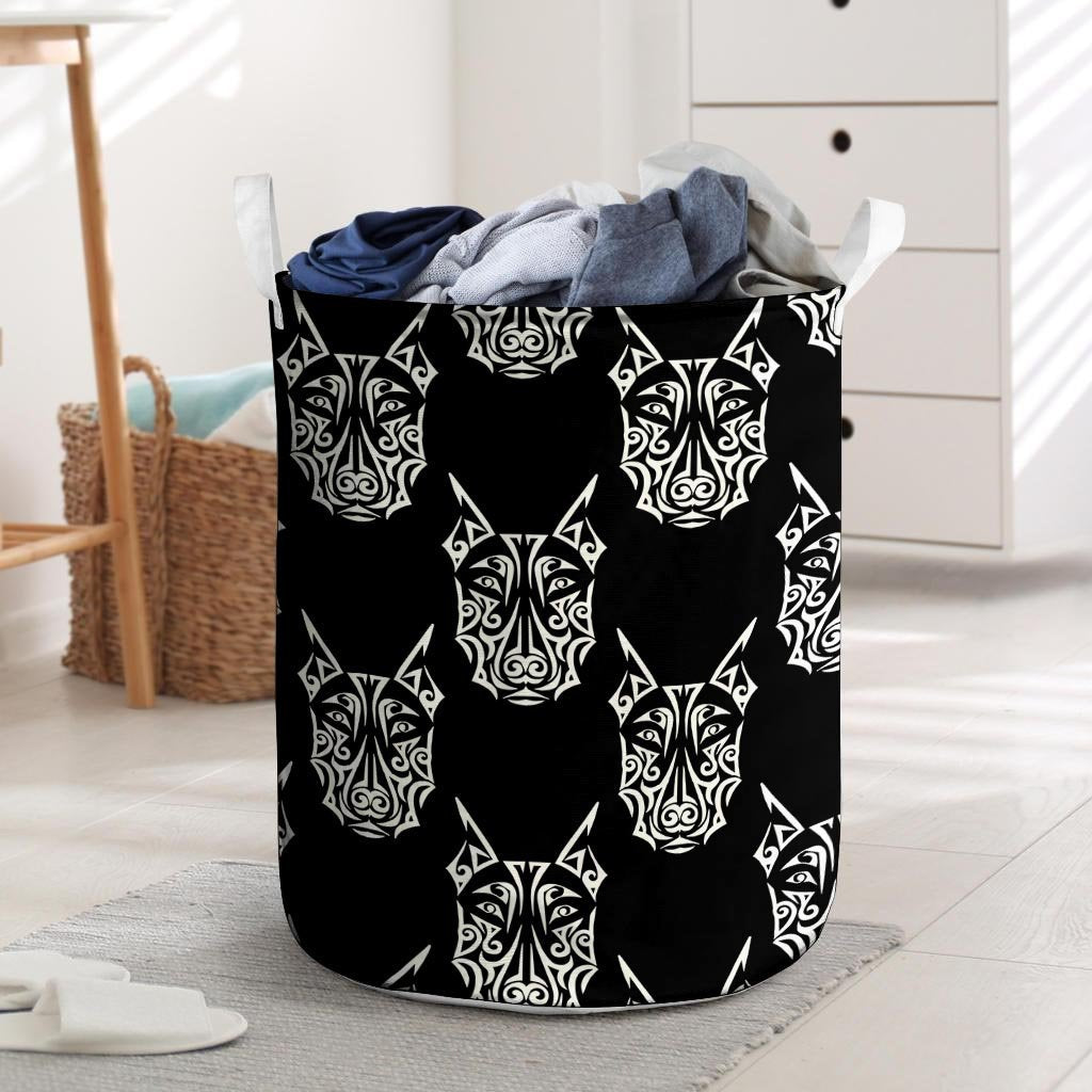 Maori Aztec Pitbull Laundry Basket-grizzshop