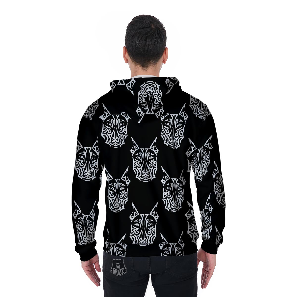 Maori Aztec Pitbull Men's Zip Up Hoodie-grizzshop