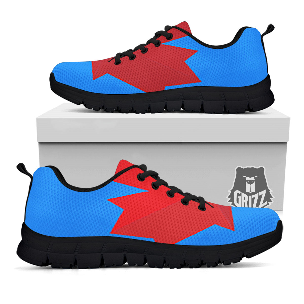 Maple Leaf Autumn Print Black Sneaker-grizzshop