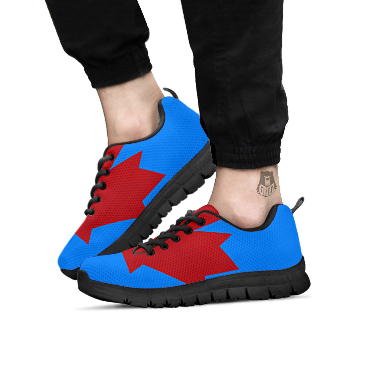 Maple Leaf Autumn Print Black Sneaker-grizzshop
