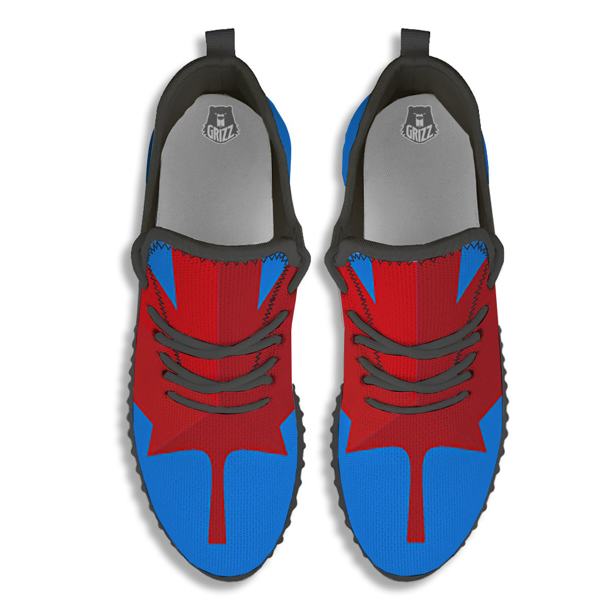 Maple Leaf Autumn Print Black Walking Shoes-grizzshop
