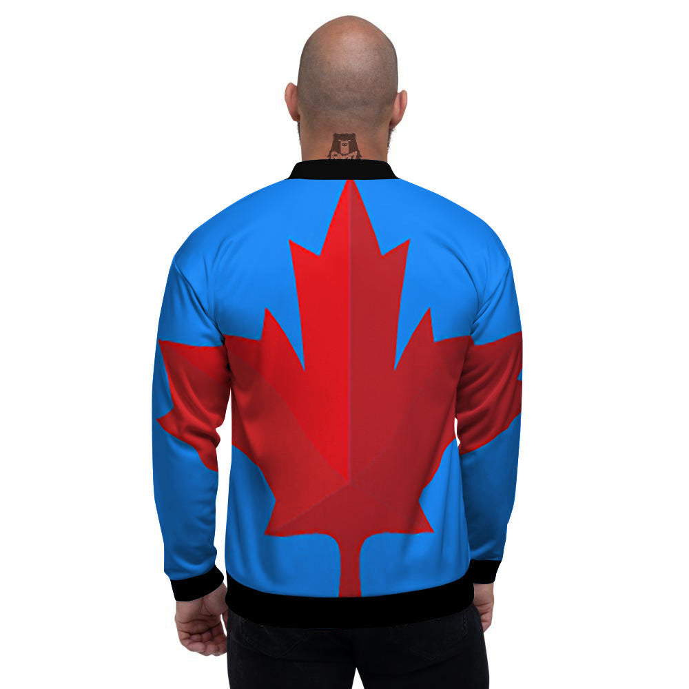 Maple Leaf Autumn Print Men's Bomber Jacket-grizzshop