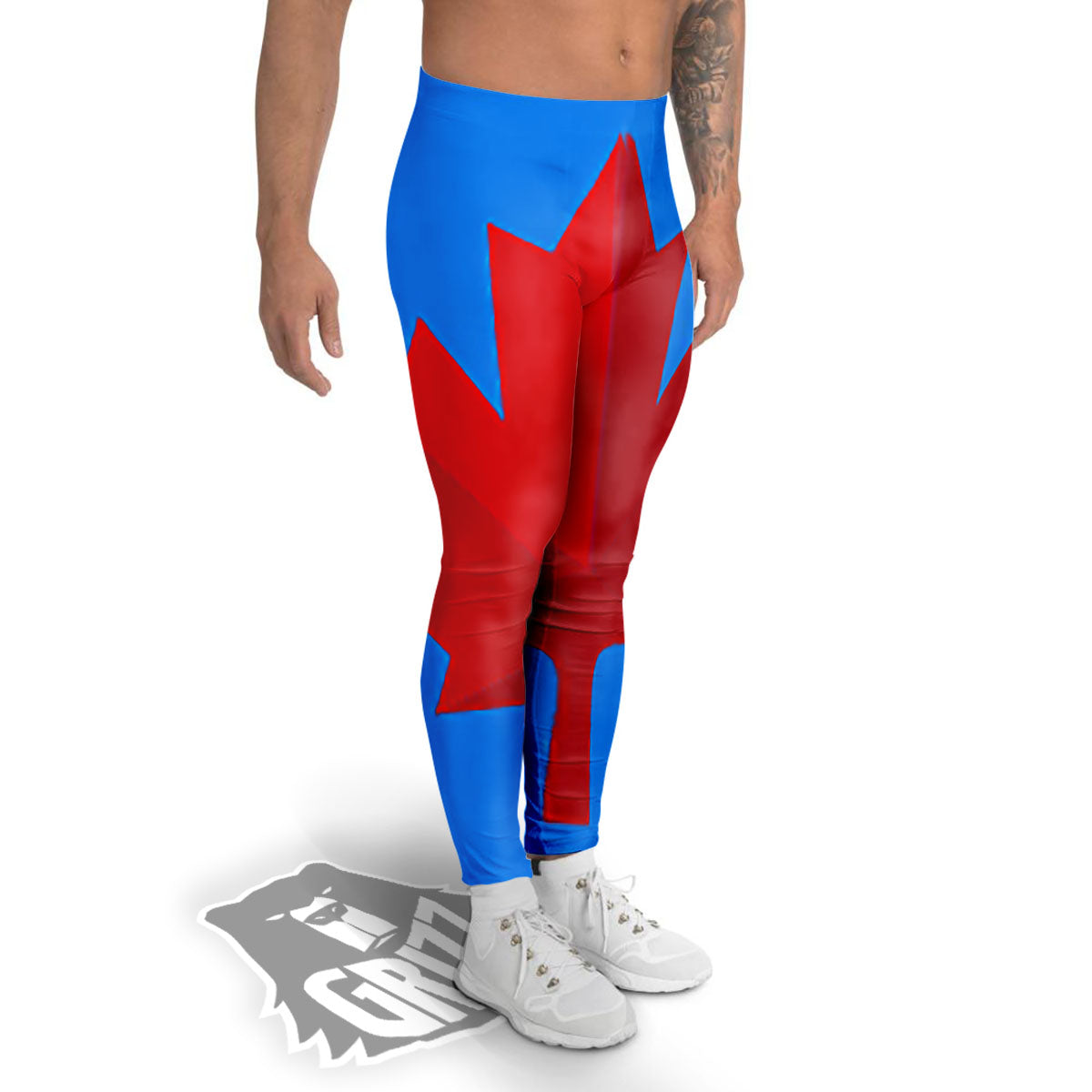 Maple Leaf Autumn Print Men's Leggings-grizzshop