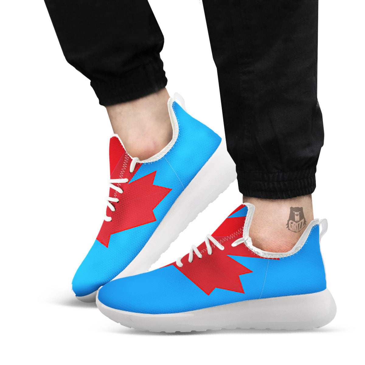 Maple Leaf Autumn Print White Athletic Shoes-grizzshop